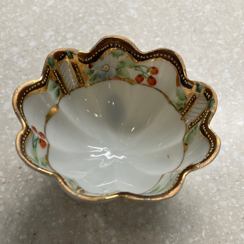 Vintage Porcelain Nut Cup Shabby Chic Decor